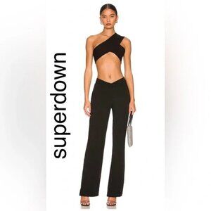 NWT REVOLVE superdown Wendy Angled Front Pant in Black XS